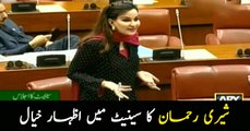 Sherry Rehman addressing in Senate session