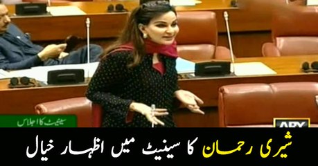 Sherry Rehman addressing in Senate session
