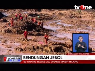 Korban Tewas Capai 60 Orang Pasca Bendungan Jebol di Brasil