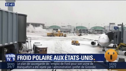 Download Video: Jusqu'à -48°C ressentis... Un froid polaire sévit au nord des États-Unis