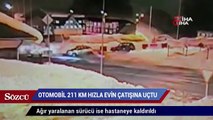 Otomobil 211 Km Hızla Evin Çatısına Uçtu