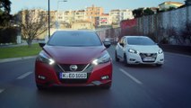 The new Nissan Micra in Red and White Driving Video