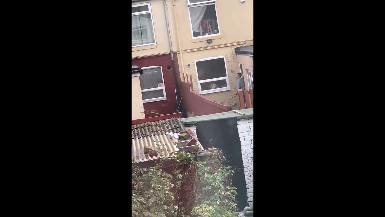 La vidéo de cette dispute ridicule entre deux voisins armés de planche de bois est à mourir de rire