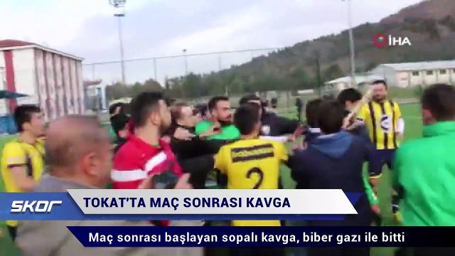 Maç sonrası başlayan sopalı kavga, biber gazı ile bitti