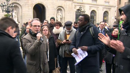 Conductores de VTC ante el Palau de la Generalitat