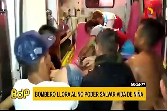 Iquitos: bebé muere en voraz incendio y bombero llora de impotencia