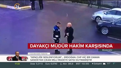 Dayakçı müdür hakim karşısında