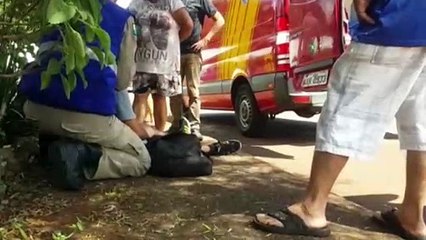 Ciclista fica ferido ao bater com motociclista