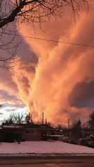 Fire Tornado Cloud Lights up Morning Sky