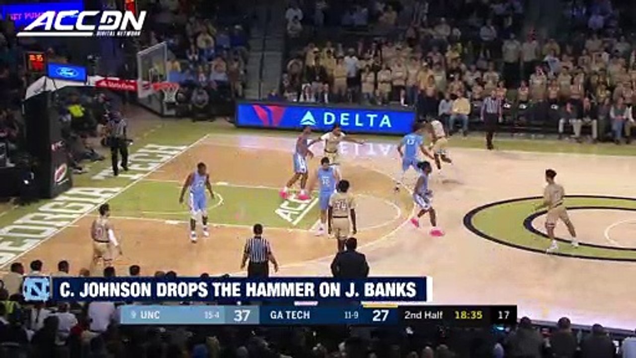 North Carolina's Cam Johnson Goes Coast-To-Coast For The Dunk