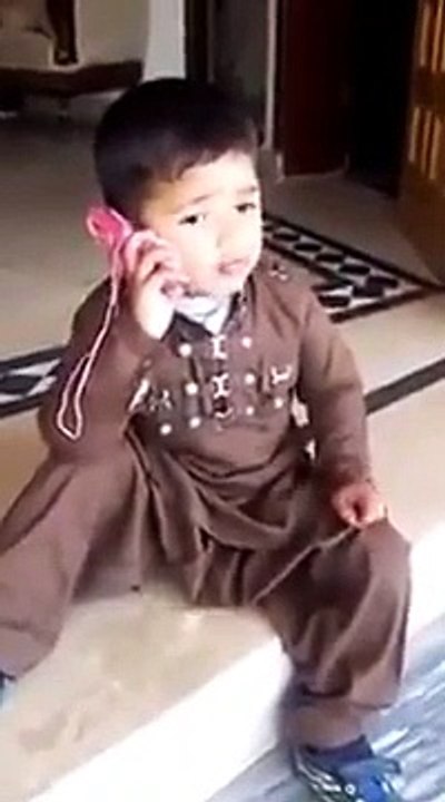 Funny video of little clever boy who fighting with baby girl on wrong phone call..