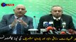 Adviser to Prime Minister Razak Dawood and Haroon Rasheed addressing media in Islamabad