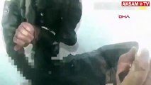Buz tutan gölde donmak üzere olan adamı ve köpeğini polis kurtardı