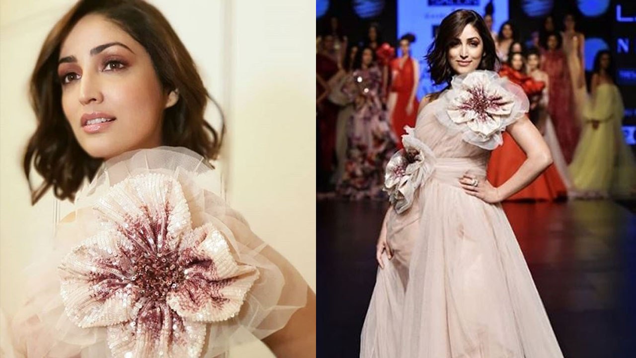 Yami Gautam walks the ramp for designers Gauri & Nainika at Lakme Fashion Week 2019 | FilmiBeat