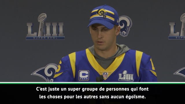 Superbowl LIII - Goff : Un super groupe sans aucun égoïsme