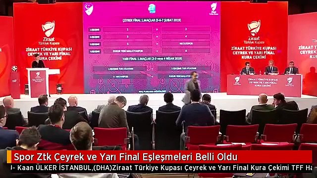 Spor Ztk Çeyrek ve Yarı Final Eşleşmeleri Belli Oldu