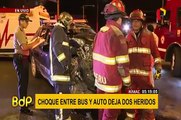Rímac: choque entre auto y bus del Corredor Azul deja dos heridos