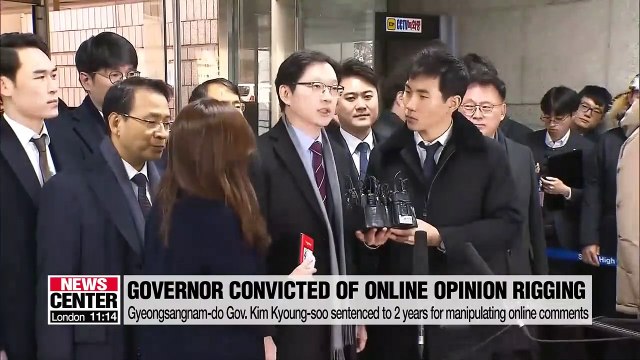 Governor Kim Kyoung-soo sentenced to 2 years in prison for opinion rigging