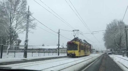 La neige chaussée de Bxl à Gosselies