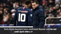 BREAKING NEWS: Neymar to miss both Champions League legs against Man United with injury