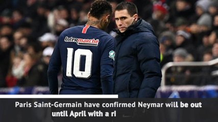 BREAKING NEWS: Neymar to miss both Champions League legs against Man United with injury