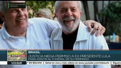 Justicia brasileña niega a Lula asistir al funeral de su hermano