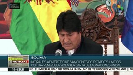Evo Morales: sanciones de EE.UU. a Venezuela violan Carta de la ONU