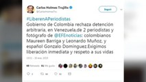 Colombia exige liberación inmediata de periodistas de EFE detenidos en Caracas