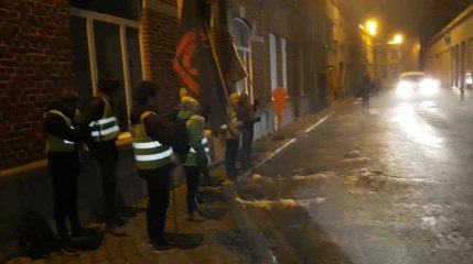 Tournai manif eleves Bara devant chez Marghem 31.01.2019