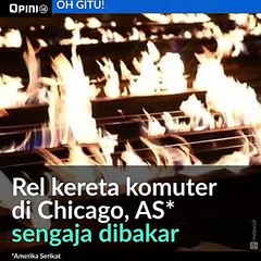 Rel Kereta Sengaja Dibakar