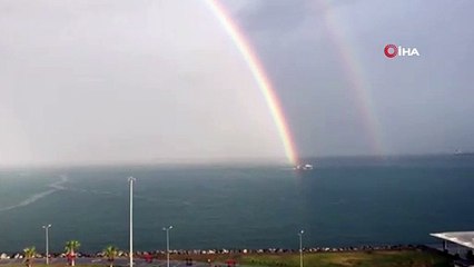 İskenderun Körfezi'nde çifte gökkuşağı