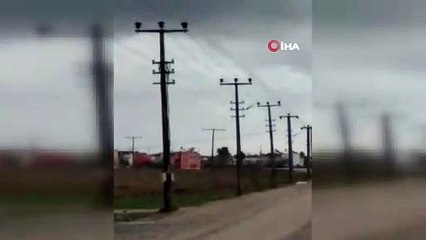 Ayvalık’ta hortum anı kamerada