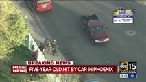 Five-year-old boy in extremely critical condition after being hit by a car in north Phoenix