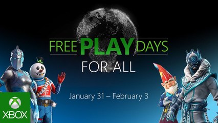 Free Play Days For All - Du 31 janvier au 3 février