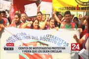 Colectiveros informales de la av. Arequipa protestaron en Miraflores
