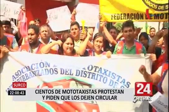 Colectiveros informales de la av. Arequipa protestaron en Miraflores