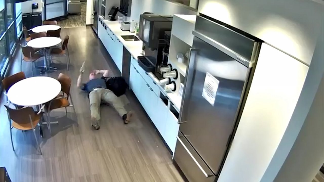 Man Throws Ice On Floor Before Faking A Fall