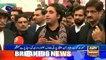 Chairman PPP Bilawal Bhutto Zardari talks to media
