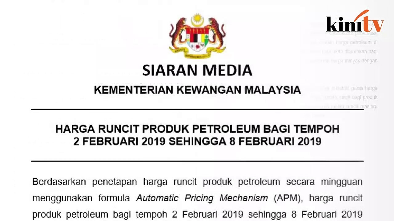 Harga petrol turun 5 sen, diesel kekal