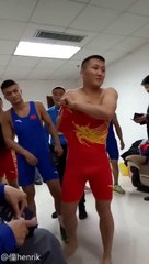 wrestler weight check before competition