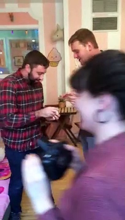Exciting Proposal Inside Cat Cafe