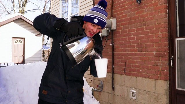 Polar vortex causing boiling water to turn into SNOW instantly
