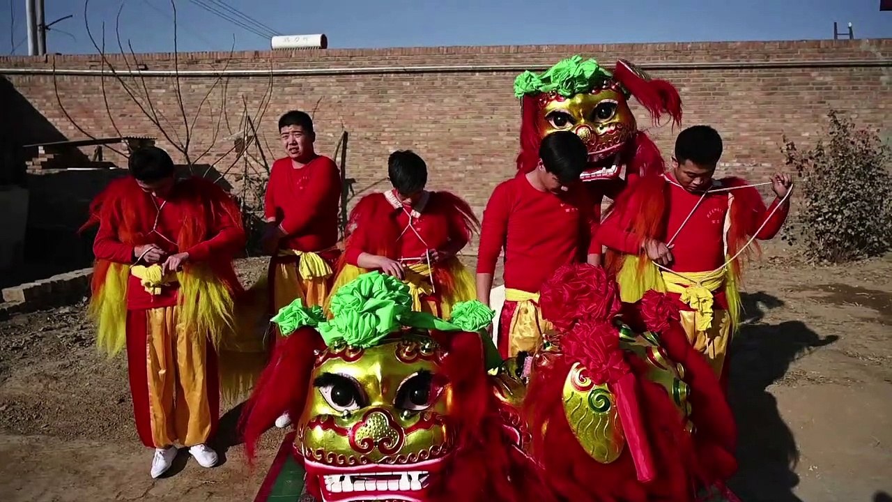 Chine: répétitions des danses du lion avant le...