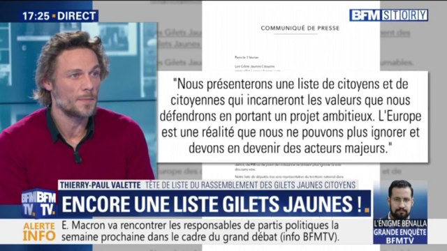 Thierry-Paul Valette (gilets jaunes citoyens): on ne veut pas avoir une liste fourre-tout aux européennes