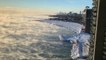 Le lac Michigan pendant la vague de froid touchant actuellement les États-Unis