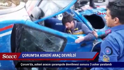 Çorum’da askeri araç devrildi 3 yaralı