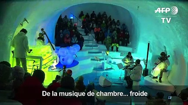 Dans un igloo des Alpes italiennes, de la musique de glace