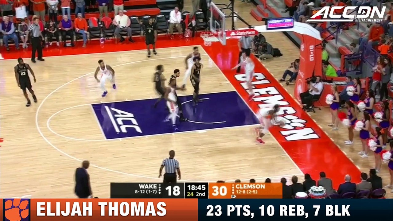Clemson Big Man Elijah Thomas Has Big Day Against Wake Forest