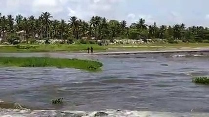 Beautiful Sea And River Meeting Point From Kerala