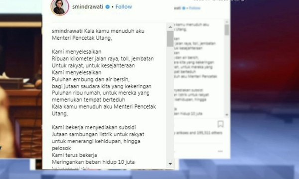 Dituding Menteri Pencetak Utang , Sri Mulyani Jawab dengan Puisi